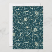 Elegant Hand-Drawn gouden Flower bruiloft Kaart (Achterkant)