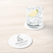 Elegant Hand Drawn New Years Eve Party Paper Plate Ronde Kartonnen Onderzetter (Insitu)