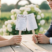 Elegant hand drawn  Wedding Ceremony Program Fans Handwaaier