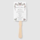 Elegant hand drawn  Wedding Ceremony Program Fans Handwaaier (Voorkant)