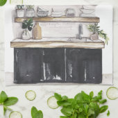 Elegant hand geschilde keukendoek voor keukens theedoek (Gevouwen)