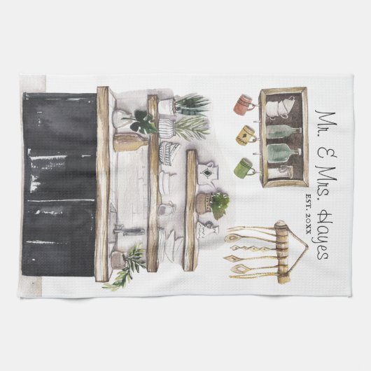 Elegant hand geschilde keukendoek voor keukens theedoek (Horizontaal)