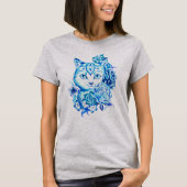 Elegant hand getekend 10 blauw Shirt met klauw (Voorkant)