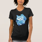 Elegant hand getekend 10 blauw Shirt met klauw (Voorkant)