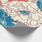 Elegant hand getekend Floral patroon, tuinbloemen. Cadeaupapier (Hoek)