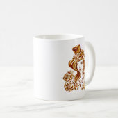 Elegant hand getekend met koffie Mok (Voorkant rechts)