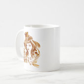 Elegant hand getekend met koffie Mok (Voorkant links)