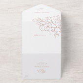 Elegant hand getrokken florale terracotta bruiloft all in one uitnodiging (Buitenkant)