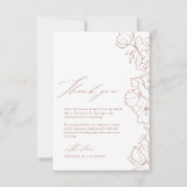 Elegant hand getrokken florale terracotta bruiloft bedankkaart (Voorkant)