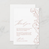 Elegant hand getrokken florale terracotta bruiloft bedankkaart (Voorkant / Achterkant)