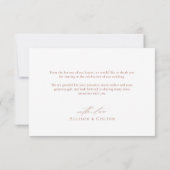 Elegant hand getrokken florale terracotta bruiloft bedankkaart (Achterkant)