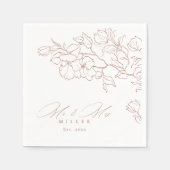 Elegant hand getrokken florale terracotta bruiloft servet (Voorkant)