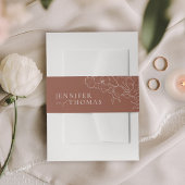 Elegant hand getrokken florale terracotta bruiloft uitnodigingen wikkel