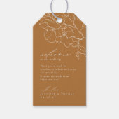 Elegant hand-getrokken gouden valbruiloft cadeaulabel (Voorkant)