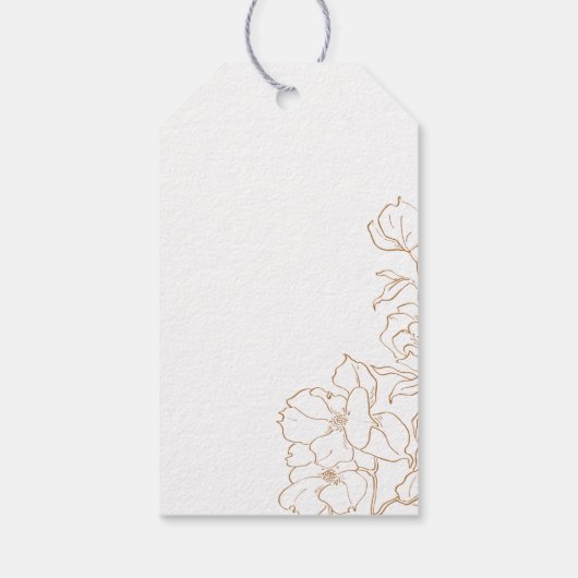 Elegant hand-getrokken gouden valbruiloft cadeaulabel (Achterkant)