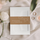 Elegant hand-getrokken gouden valbruiloft uitnodigingen wikkel