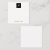 Elegant Hand Gold Text Monogram op maat Notitiekaartje (Voorkant / Achterkant)