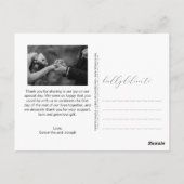 Elegant hand kalligrafie Foto's Weddenschap Bedank Briefkaart (Achterkant)