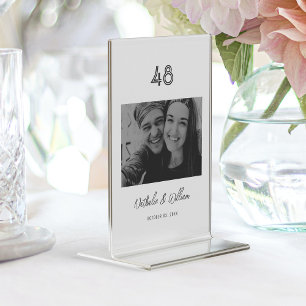 Elegant Hand-Lettered Couple's Naam Foto Kaart