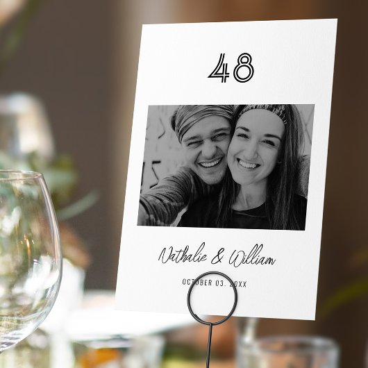 Elegant Hand-Lettered Couple's Naam Foto Kaart