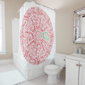 Elegant hand-Lettered kerstcirkel Mandala Art Douchegordijn (In situ)