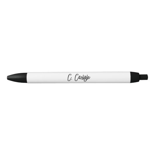 Elegant Hand-Lettered Modern Script Personalized Zwarte Inkt Pen (Voorkant)