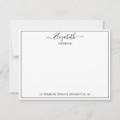 Elegant hand Lettered Name Address Correspondent Notitiekaartje (Voorkant)