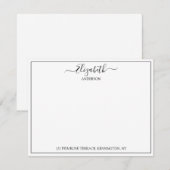 Elegant hand Lettered Name Address Correspondent Notitiekaartje (Voorkant / Achterkant)