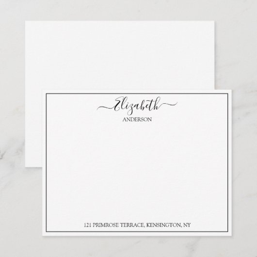 Elegant hand Lettered Name Address Correspondent Notitiekaartje (Voorkant / Achterkant)