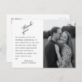 Elegant Hand Lettered Photo Wedding Bedankt Briefkaart (Voorkant / Achterkant)