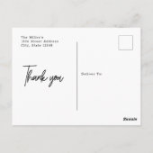 Elegant Hand Lettered Photo Wedding Bedankt Briefkaart (Achterkant)