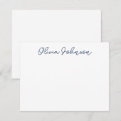 Elegant Hand Lettered Script Navy White Note Kaart Notitiekaartje (Voorkant / Achterkant)
