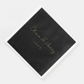 Elegant Hand Lettered Script Wedding Paper Napkin Servet (Hoek)