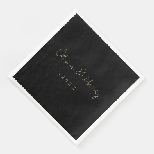 Elegant Hand Lettered Script Wedding Paper Napkin Servet (Hoek)