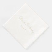 Elegant Hand Lettered Script Wedding Paper Napkin Servet (Hoek)