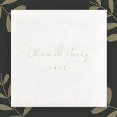 Elegant Hand Lettered Script Wedding Paper Napkin Servet