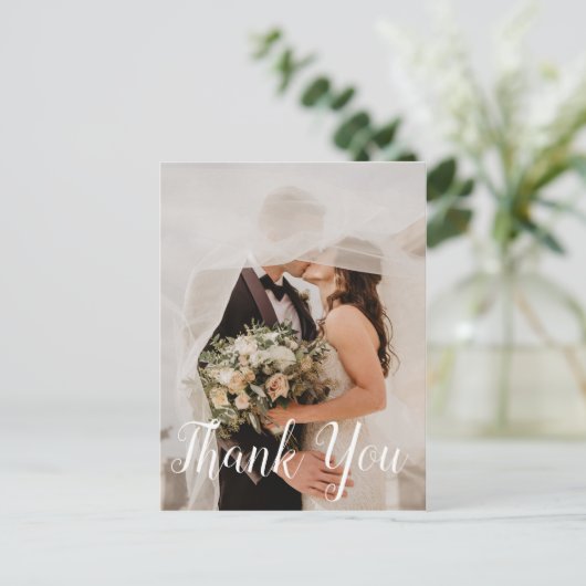 Elegant Hand Lettered Wedding Bedankt Briefkaart (Staand voorkant)