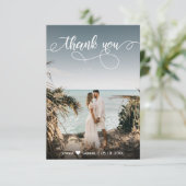 Elegant Hand Lettered Wedding Foto Hartelijk dank Bedankkaart (Staand voorkant)
