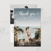 Elegant Hand Lettered Wedding Foto Hartelijk dank Bedankkaart (Voorkant / Achterkant)