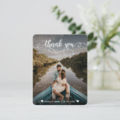 Elegant Hand Lettered Wedding Foto Hartelijk dank Bedankkaart (Staand voorkant)