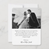 Elegant Hand Lettered Wedding Foto Hartelijk dank Bedankkaart (Achterkant)