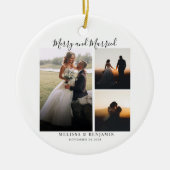 Elegant hand-Lettered Wedding Foto Hartelijk dank Keramisch Ornament (Voorkant)