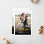 Elegant hand-Lettered Wedding Foto Hartelijk dank Notitiekaartje (Voorkant / Achterkant in situ)