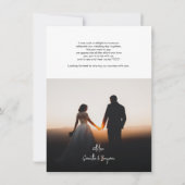 Elegant hand-Lettered Wedding Foto Hartelijk dank Notitiekaartje (Achterkant)
