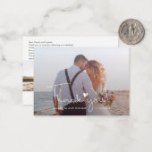 Elegant hand-Lettered Wedding Foto Hartelijk dank Notitiekaartje (Voorkant / Achterkant in situ)