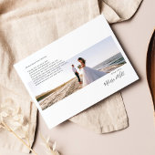 Elegant hand-Lettered Wedding Foto Hartelijk dank Notitiekaartje