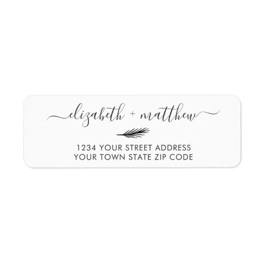 Elegant Hand Lettered Wedding Return Address Label (Voorkant)
