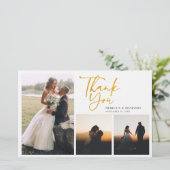 Elegant hand-Letterige bruiloft foto's Dank je wel Briefpapier (Staand voorkant)