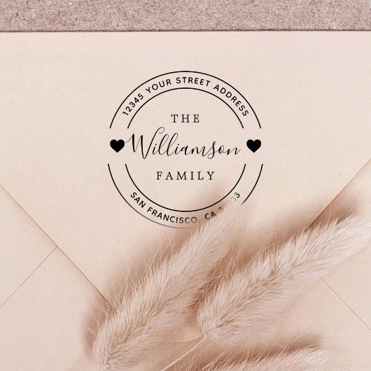 Elegant Hand Lettering Heart Rubberstempel