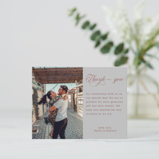 Elegant Hand Lettering Modern Wedding Foto Postca Briefkaart (Staand voorkant)
